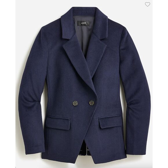 NWT J Crew Devon Blazer in Drapey Flannel Navy Blue Size 2
